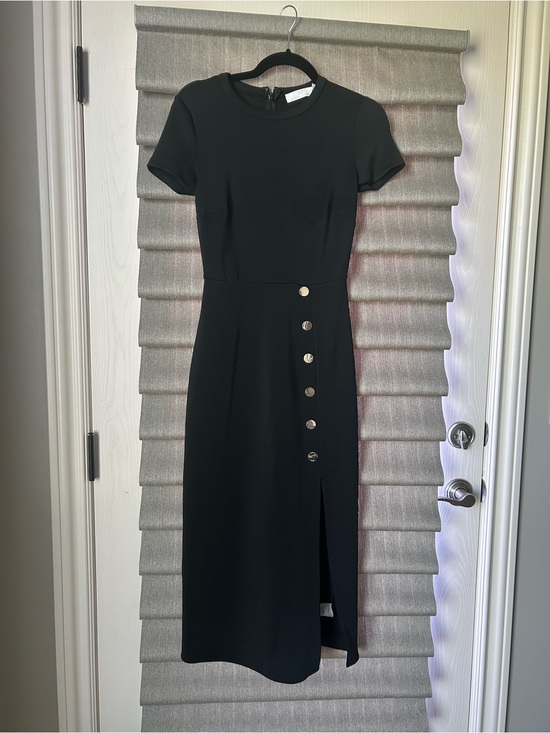 Rachel Parcell Dresses & Skirts - Rachel Parcell Black Short-Sleeve Button-Front Midi Dress